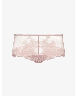 Wacoal Vivid Attraction Lace And Mesh Tanga Briefs - Pink