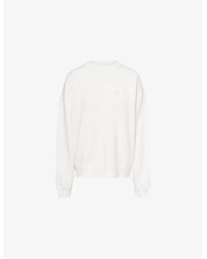 Anine Bing Miles Relaxed-Fit Cotton-Jersey Sweatshirt - White