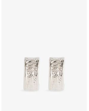 Jean Paul Gaultier The Logo Brass Earrings - White