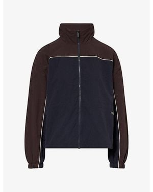 WE Are Tala Embroidered-Logo Paneled Woven Jacket - Blue