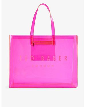 Ted Baker Icon Large Transparent Vinyl Tote Bag - Pink