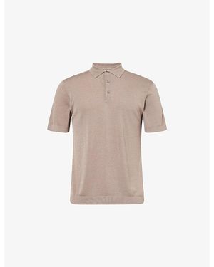 Raith Pablo Short-Sleeve Knitted Polo Top - Natural