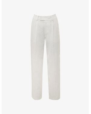 House Of Cb Hayden Checked Stretch-Woven Trousers - White