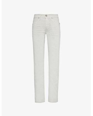 PAIGE Lennox Tapered-Leg Low-Rise Stretch-Woven Blend Jeans - White