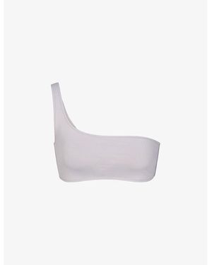 Skims One Shoulder Recycled Stretch-Nylon Bikini Top - White