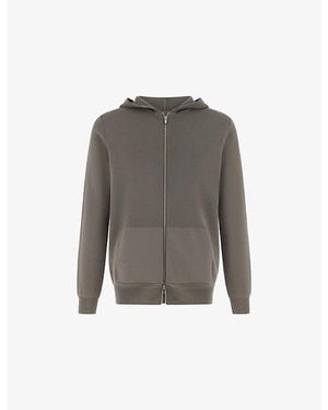 BOGGI Hooded Full-Zip Cotton-Blend Jumper - Grey