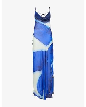 Rat & Boa Aralia Printed Sheer Maxi Dress - Blue