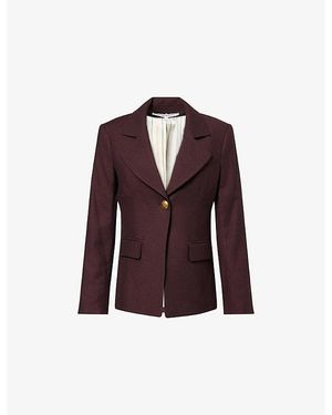 Veronica Beard Kessler Dickey Notch-Lapels Stretch-Woven Blazer - Purple