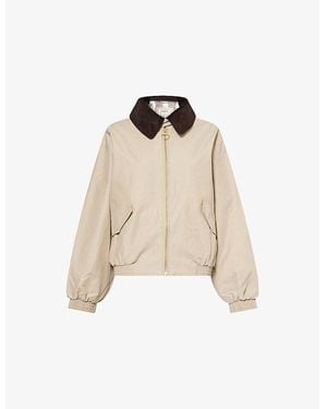 Barbour The Edit By Alexa Chung Two-Buttoned-Pockets Cotton-Blend Jacket - Natural