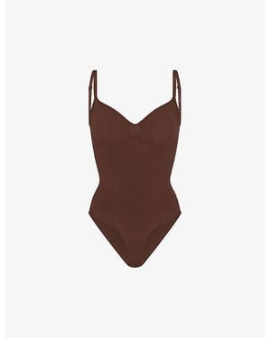 Skims Sculpt Ruched Stretch-Woven Body Xxl - Brown
