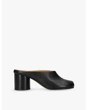 Maison Margiela Tabi 60 Leather Heeled Mules - Black
