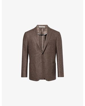 Corneliani Pow Mouline Notch-Lapel Wool Blazer - Brown