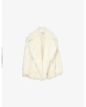 Frankie Shop Liza Shaggy Faux-Fur Coat - White