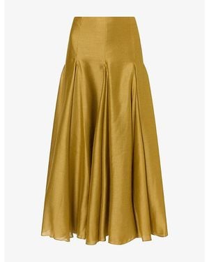 KHAITE Coda Silk Full Maxi Skirt - Yellow