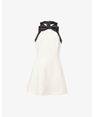 Valentino Strapless Bow Wool And Silk Blend Mini Dress Solid - White