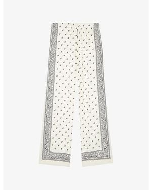 The Kooples Graphic-Print Elasticated-Waist Woven Pants - White