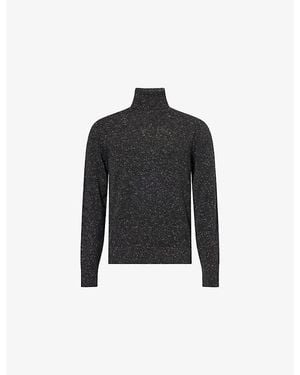dunhill Roll-Neck Long-Sleeve Cashmere Blend Jumper - Black