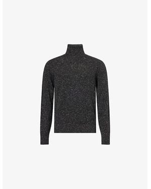 dunhill Roll-Neck Long-Sleeve Cashmere Blend Jumper - Black