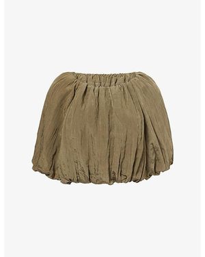 Jonathan Simkhai Anni Puff-Sleeve Woven Top - Green