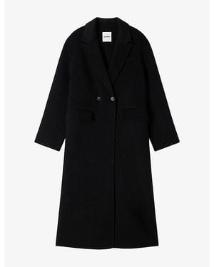 Sandro Studded Double-Face Wool Coat - Black