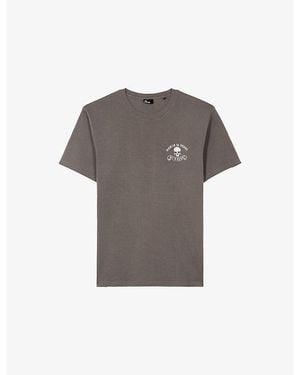 The Kooples Skull Graphic-Print Cotton-Jersey T-Shirt - Grey