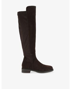 Steve Madden Resonate Suede Flat Knee-High Boots - Black