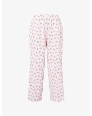 WE Are Tala Sleep Lounge Wide-Leg Stretch-Cotton Trousers - Pink