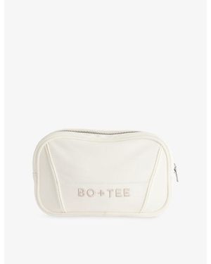 BO+TEE Brand-Embroidery Stretch-Woven Bum Bag - White