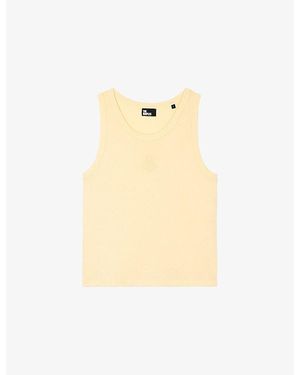 The Kooples Sleeveless Logo-Embroidered Cotton T-Shirt - Natural