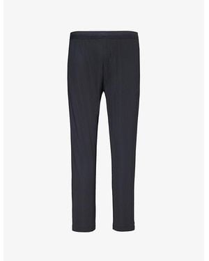 GYMSHARK Studio Logo-Print Stretch-Woven Trousers - Blue