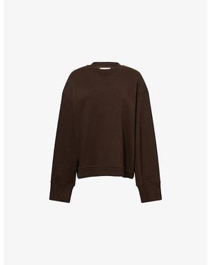 Frankie Shop Talia Relaxed-Fit Cotton-Blend Sweatshirt - Brown