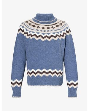 Siedres Celeste Patterned Knitted Jumper - Blue