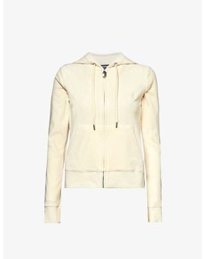 Juicy Couture Robertson Logo-Embroidered Stretch-Cotton Hoody - Natural
