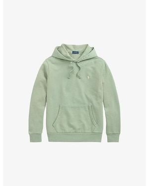 Polo Ralph Lauren Brand-Embroidered Pouch-Pocket Cotton-Jersey Hoody - Green