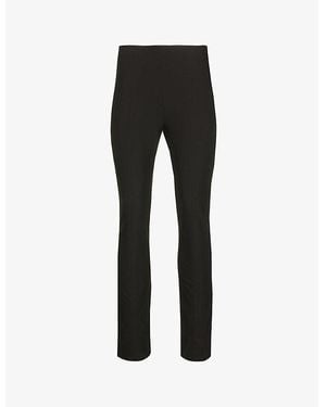 Vince Cropped Straight-Leg Mid-Rise Stretch-Woven Trousers - Black