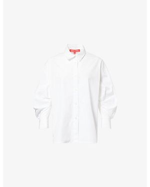 Carolina Herrera Clara Oversized Cotton Shirt - White