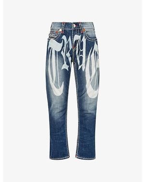 TRUE RELIGION Graphic-Print Bobby Denim Jeans - Blue