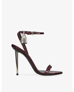 Tom Ford Padlock 105 Leather Heeled Sandals - White