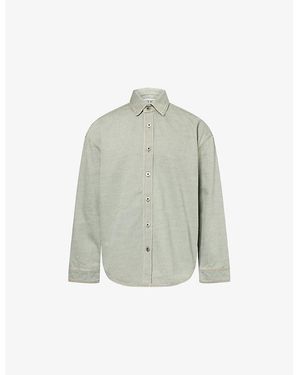 Loewe Curved-Hem Relaxed-Fit Denim Shirt - Grey