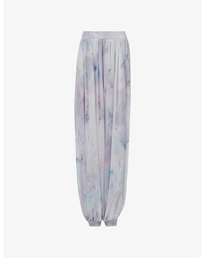 eem Printed Mid-Rise Harem Woven Pants - Blue