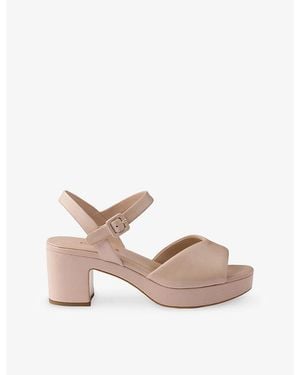 Prada Padded Logo-Print Nappa Leather Sandals - Pink