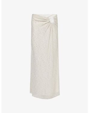 Christopher Esber Imber Metallic Looped Knitted Maxi Skirt - White