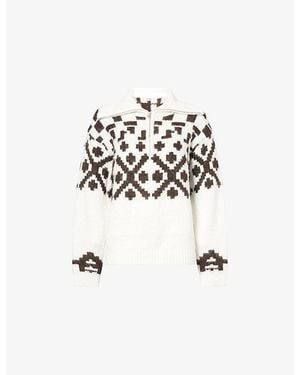 4th & Reckless Janine Fair Isle Knitted Sweater - White
