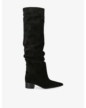KHAITE Andee Knee-High Suede Boots - Black