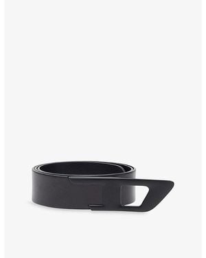 DIESEL D-Logo Buckle Leather Belt - Black