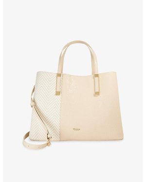 Dune Dorry Large Faux-Leather Tote Bag - Natural