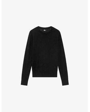 The Kooples Round-Neck Long-Sleeve Wool Jumper - Black