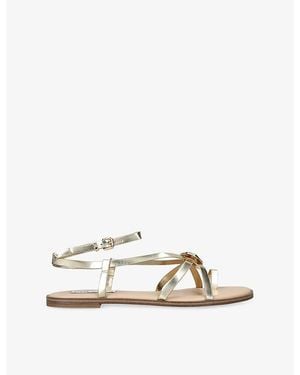 Steve Madden Napa Valley Flat Faux-Leather Sandals - Natural