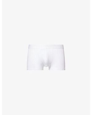 Sunspel Branded Mid-Rise Stretch-Woven Trunks - White