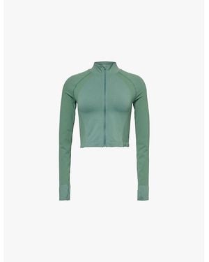 Sweaty Betty Cool Forest Athlete Cropped Stretch-Woven Jacket - Green